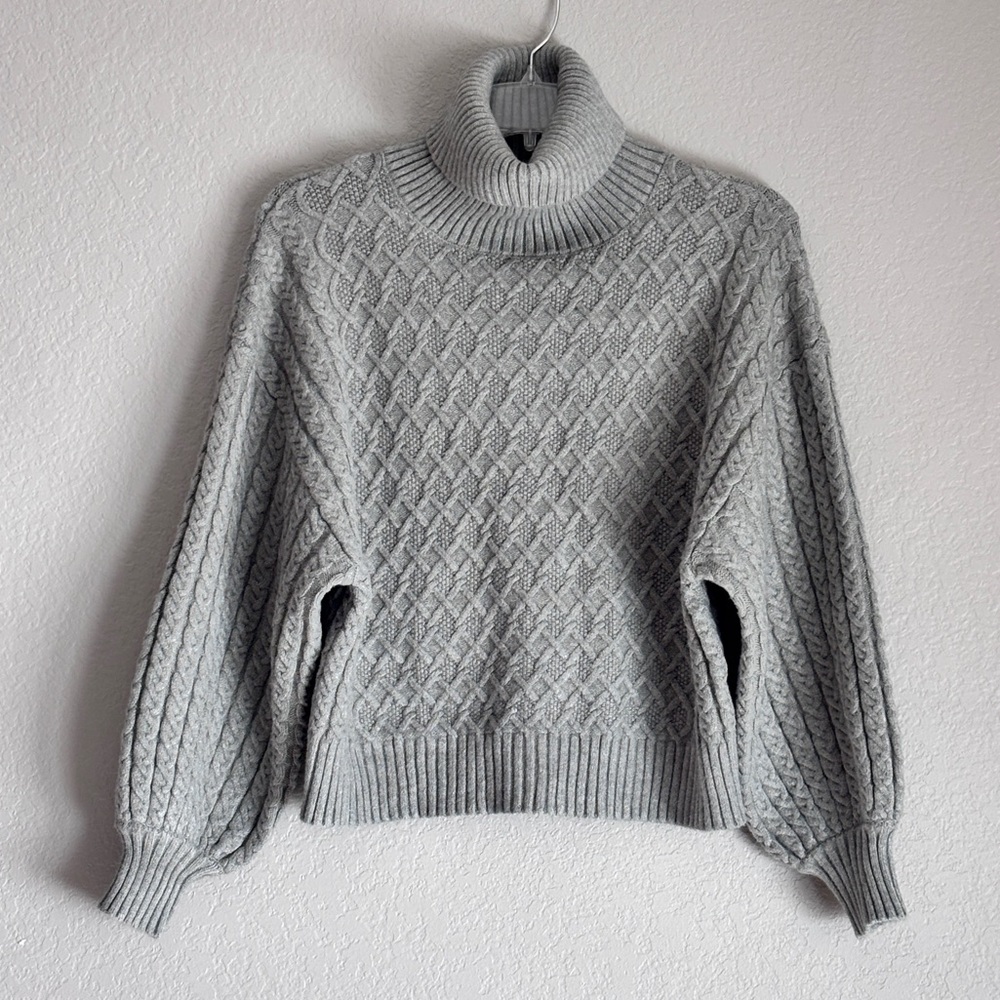 Cabincore preppy Truth by Republic dark grey turtleneck knit sweater size S